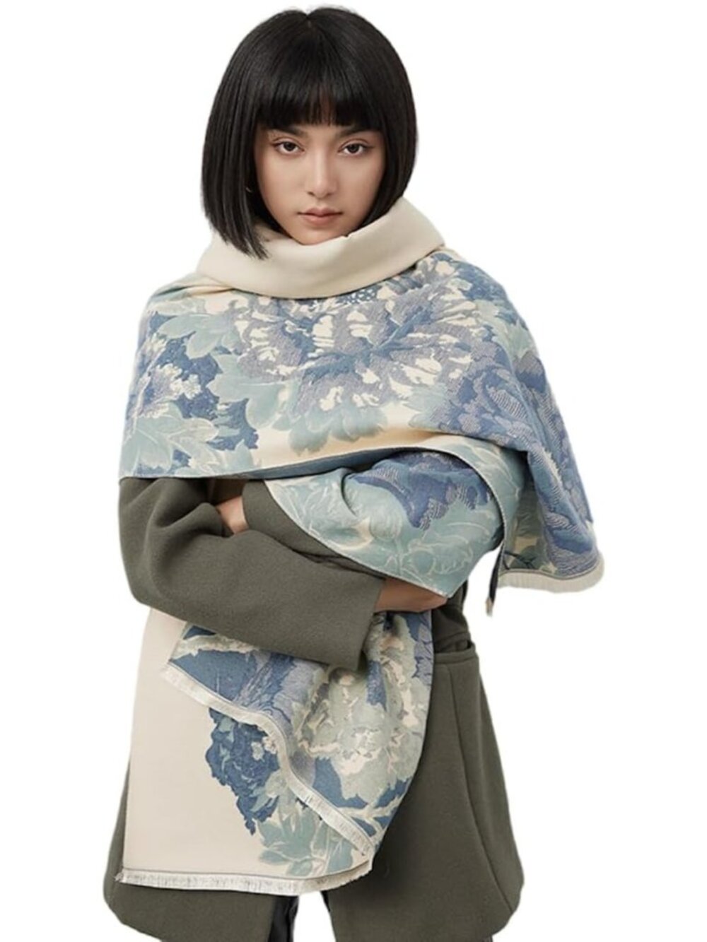Stylish Large Printed Winter Scarf Shawl Wrap for Women - Perfect for Travel